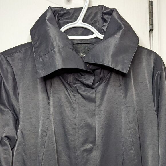 Eileen Fisher Stand Collar black Coat Small @B - Picture 8 of 9